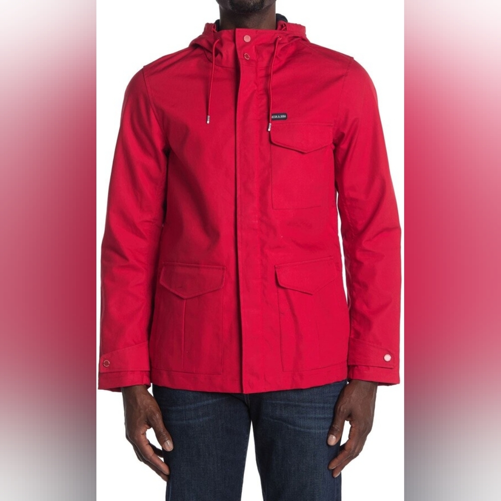 Scotch & Soda Hooded Zip Front Utility Pocket Jacket